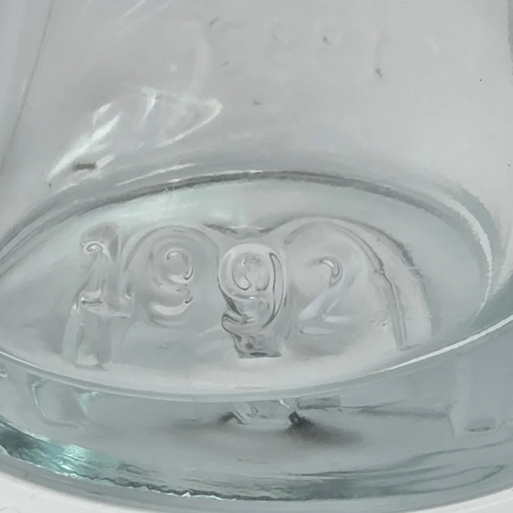 Vintage 1992 McDonalds Embossed Glass Tumblers Set of 3 Clear Golden Arches 6in